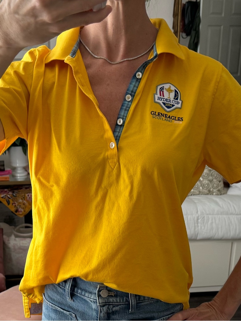 Peter Millar Ryder Cup 2014 Gleneagles Scotland Golf Polo L Collector Vintage - Picture 3 of 10